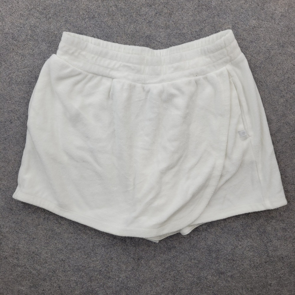 Athleta Girl White Terry Cloth Skort‎ Wrap Front Shorts Size L 12 Activewear